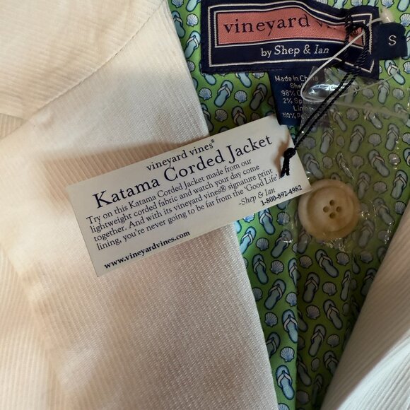 Vineyard Vines Katama Corded Blazer Jacket Womens Small White Single Breasted - Picture 5 of 14